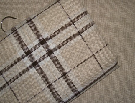 色织格子仿麻沙发布 格子条纹平板色织仿麻布 扎毛涂层仿麻装饰布