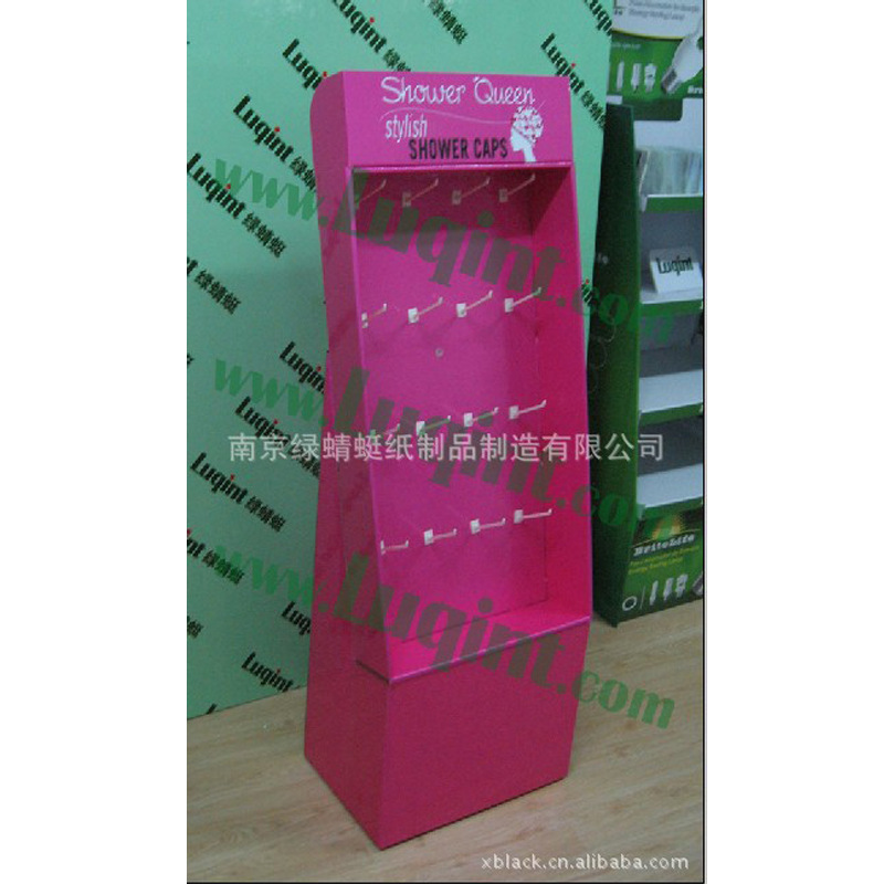 【厂家定做】瓦楞展示架/超市带挂钩立式饰品展架/产品展会展示架