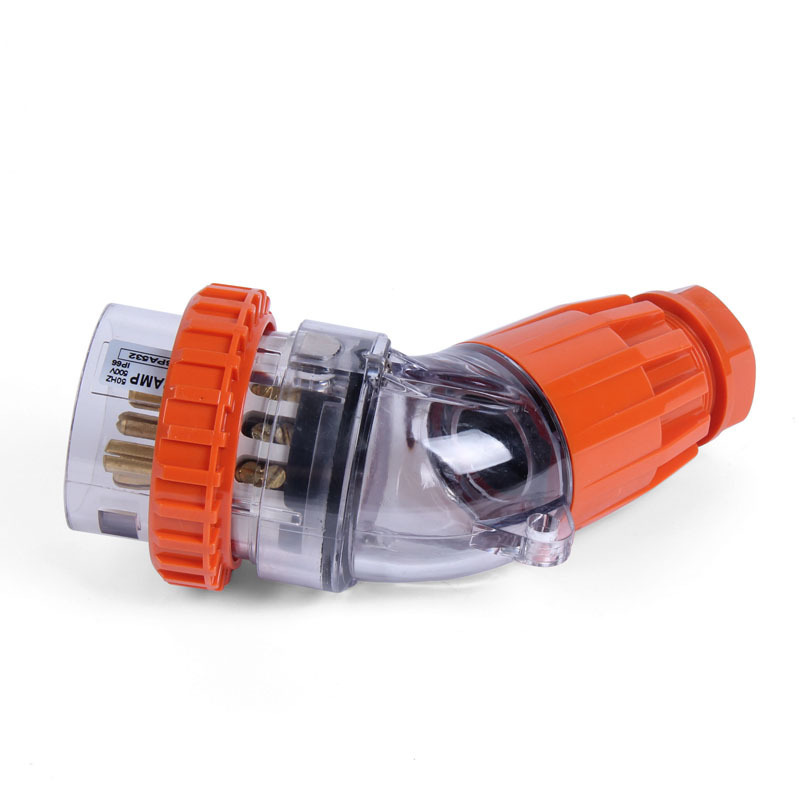 供应56PA532圆形弯插工业插头  户外防护插头 澳式电源工业插头