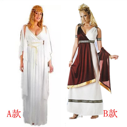 cosplay Ancient Roman Greek Goddess Diana Adult Suit White Cleopatra Long Dress Performance Clothes