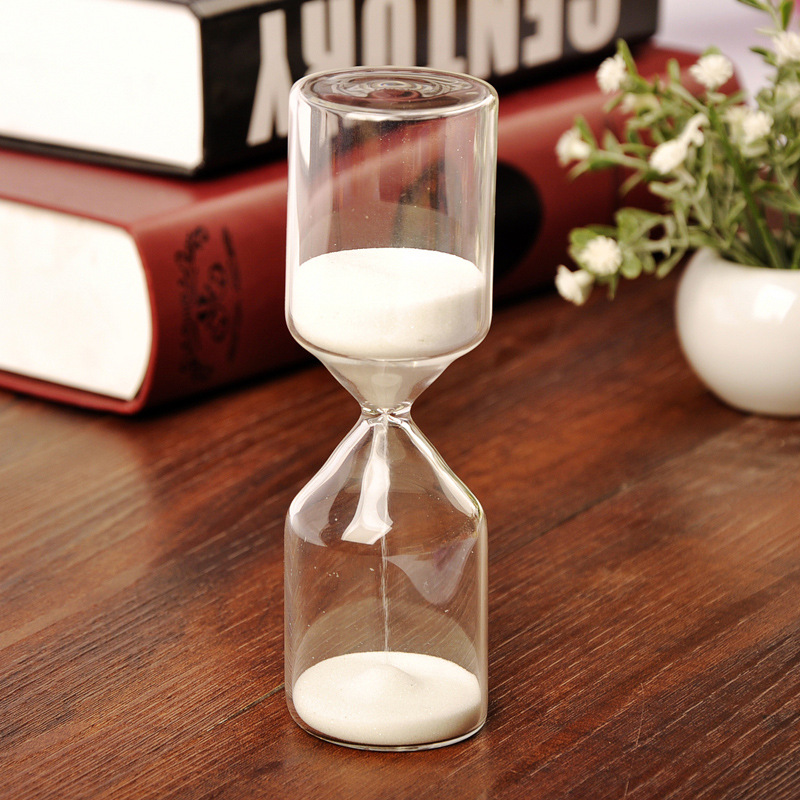 Reloj de Arena con Base de Madera 30 Minutos Temporizador de Vidrio Borosilicato para Regalo