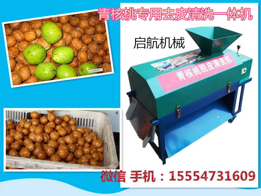 核桃脱皮机 青核桃剥皮机设备 核桃脱皮粗精洗一体机