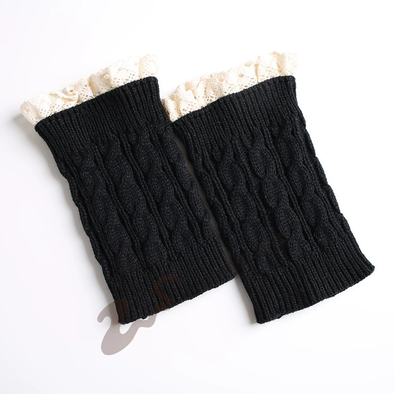 Knit Gaiters Leg Warmers, 100% Acrylic, Short Lace Cuff, Demi‑season Short Boot Socks