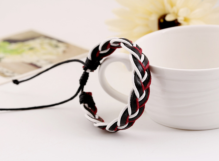 Small jewelry wholesale woven leather bracelet