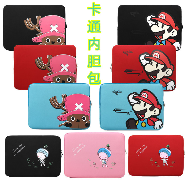 厂家潜水料彩色手拿包13寸14寸15寸笔记本卡通图案拉链内胆包|ms