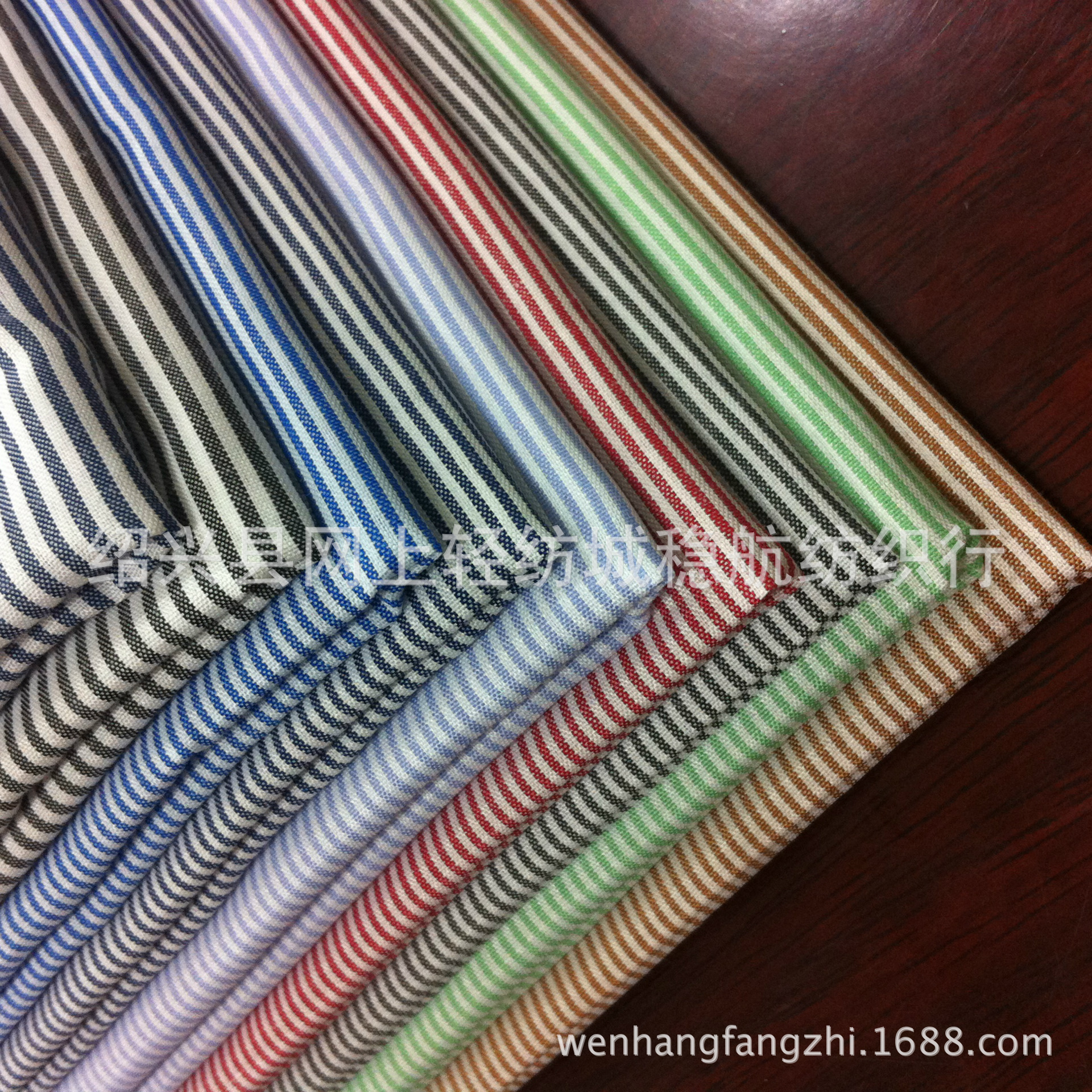 现货供应0.8mm-1.5mm色织条子 里布 裤子腰里口袋布 涤纱化纤面料