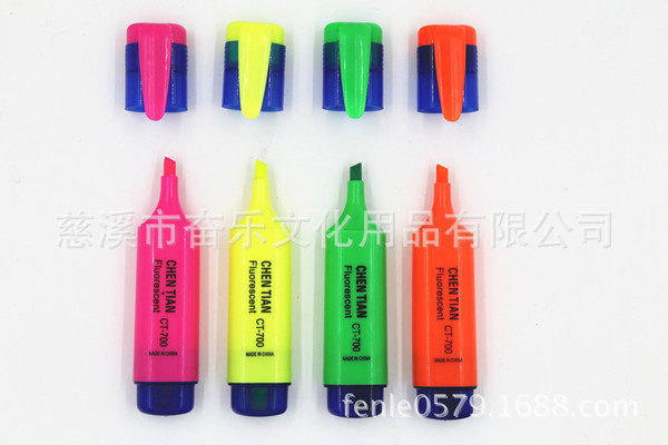 Wholesale single -headed hook 4 -color fluorescent pen color Student…