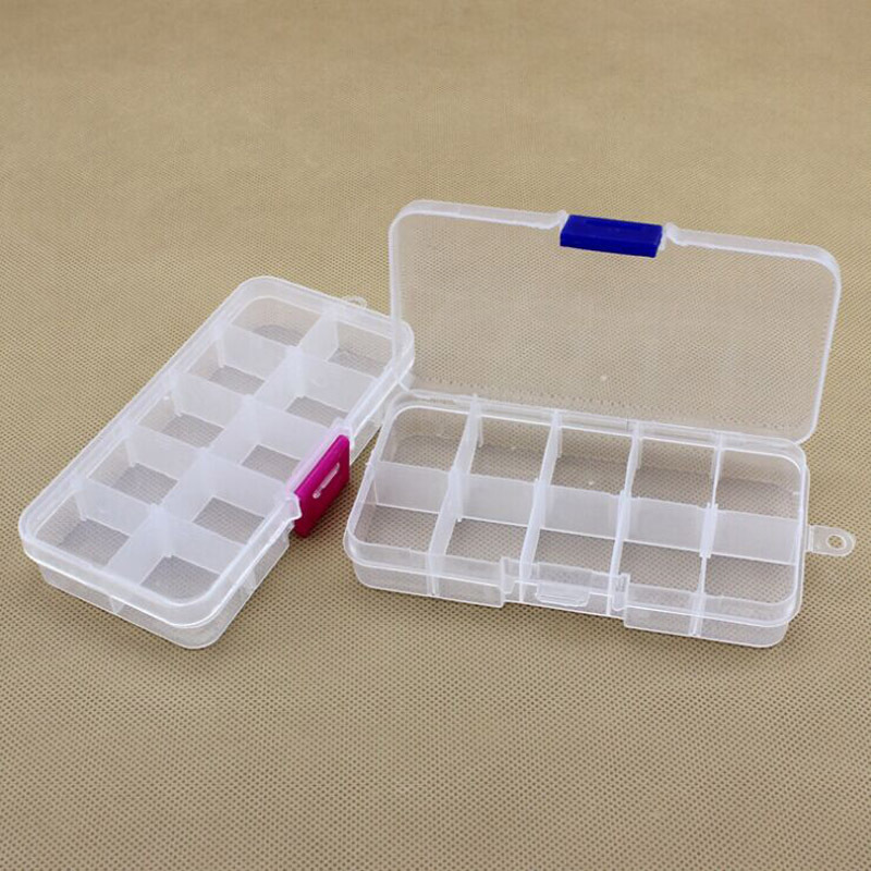 Mini 10 Plastic box grid PP storage box Jewelry False eyelashes Storage box Arrangement Classification Packaging box