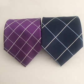 新款成年男士领带批发 桑蚕丝领带 格子图案 支持定制