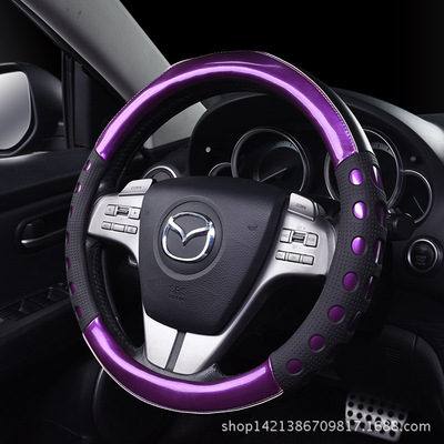 TaoBao new pattern Colorful Leatherwear automobile Steering wheel cover 4S Leatherwear Steering wheel cover The car cover