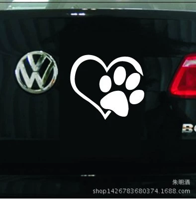 Новый внешний торговый HEART PAW VINYL наклейка на автомобиль Reflective love footprint автомобильная наклейка следы собак