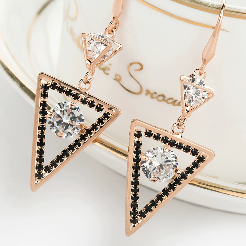 Accessory, black earrings, Korean style, simple and elegant design