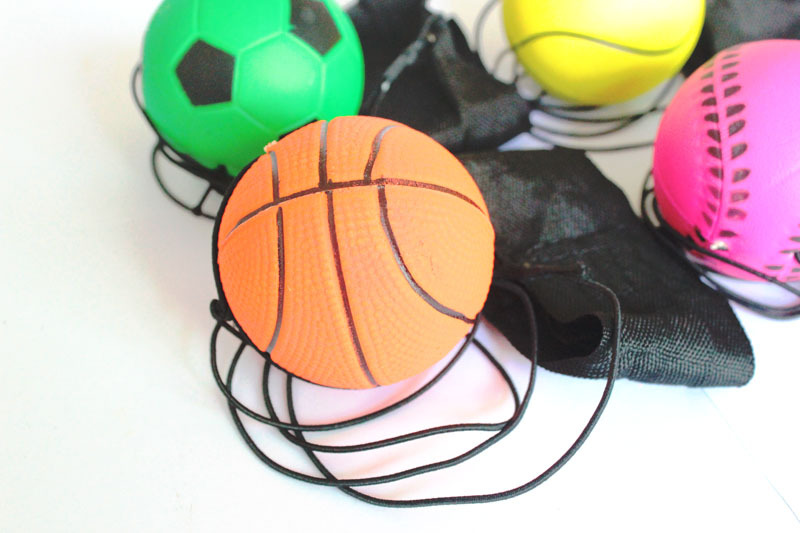 63mm Throwing Bouncy Ball Rubber Wrist Band Bouncing Balls Kids Funny