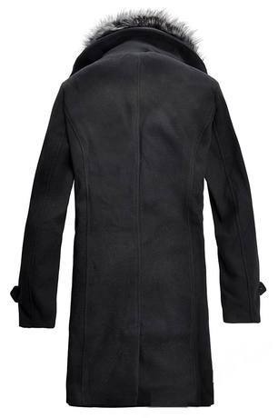 Autumn and winter new men's double breasted woolen coat