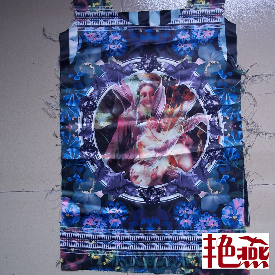 Printing mill Direct selling pure cotton Cloth printing machining customized clothing Pieces Digital Injection printing