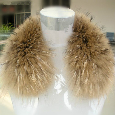 The whole skin Ovo Raccoon fur collar square neck The whole skin Raccoon fur collar leather and fur scarf