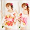 Sexy kimono pajamas Japanese Cherry Blossom suits kimono bathrobes temptations stage costumes women romantic suit