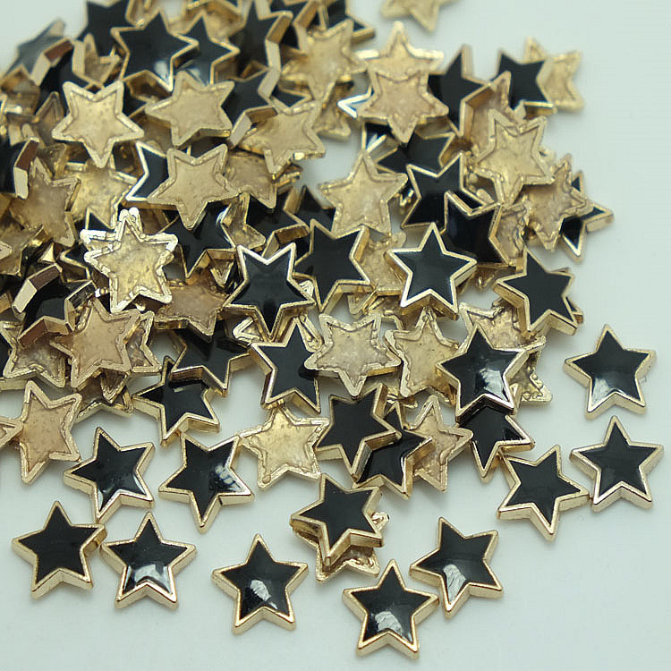 高品质五角星滴胶服装合金烫片 创意款五角星金属烫片