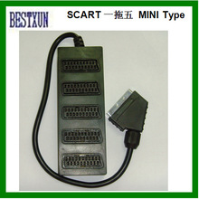 SCART PLUG TO 5 SCART JACK SPLITTER ADAPTER MINI