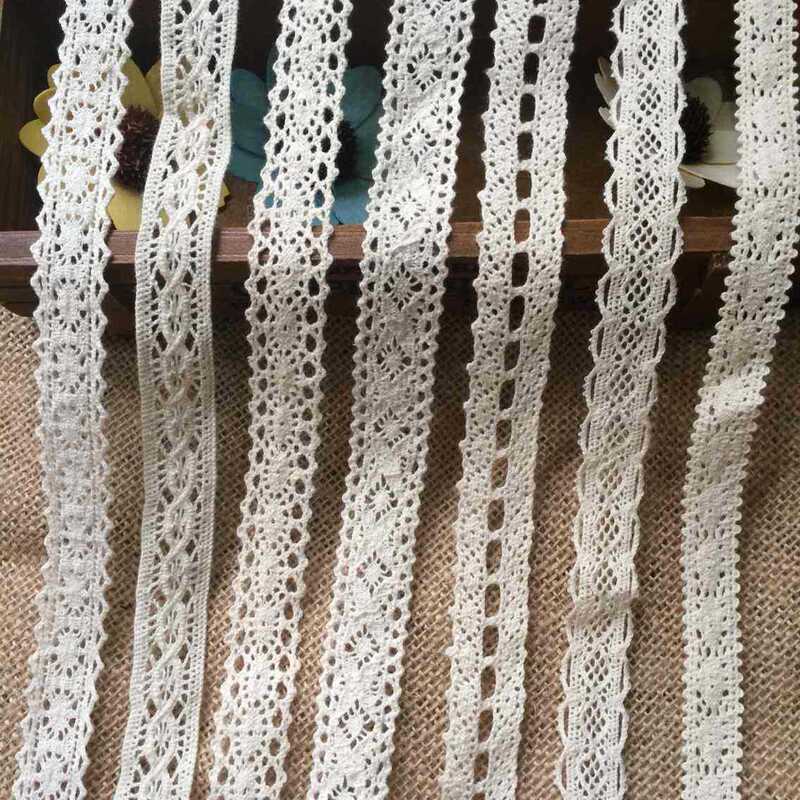 Factory wholesale cotton thread hollow bar code lace fabric accessories two sides symmetrical lace shoes accessories