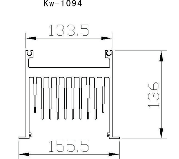 宽度155mm,厚度136mm 大功率散热片 河南电子散热器 铝型材 铝板