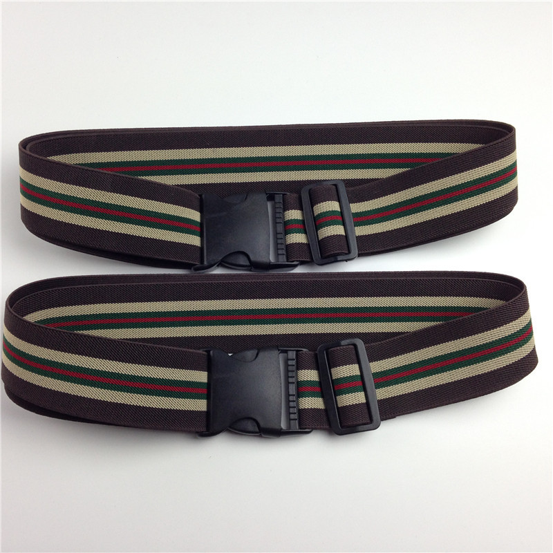 厂家直供条纹松紧弹力行李带间条行李箱一字捆绑带涤棉高弹打包带