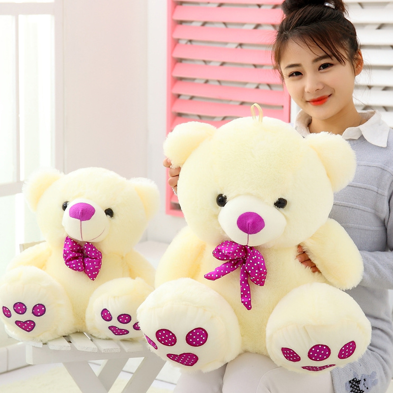 Kelanwei purple bow tie teddy bear doll...