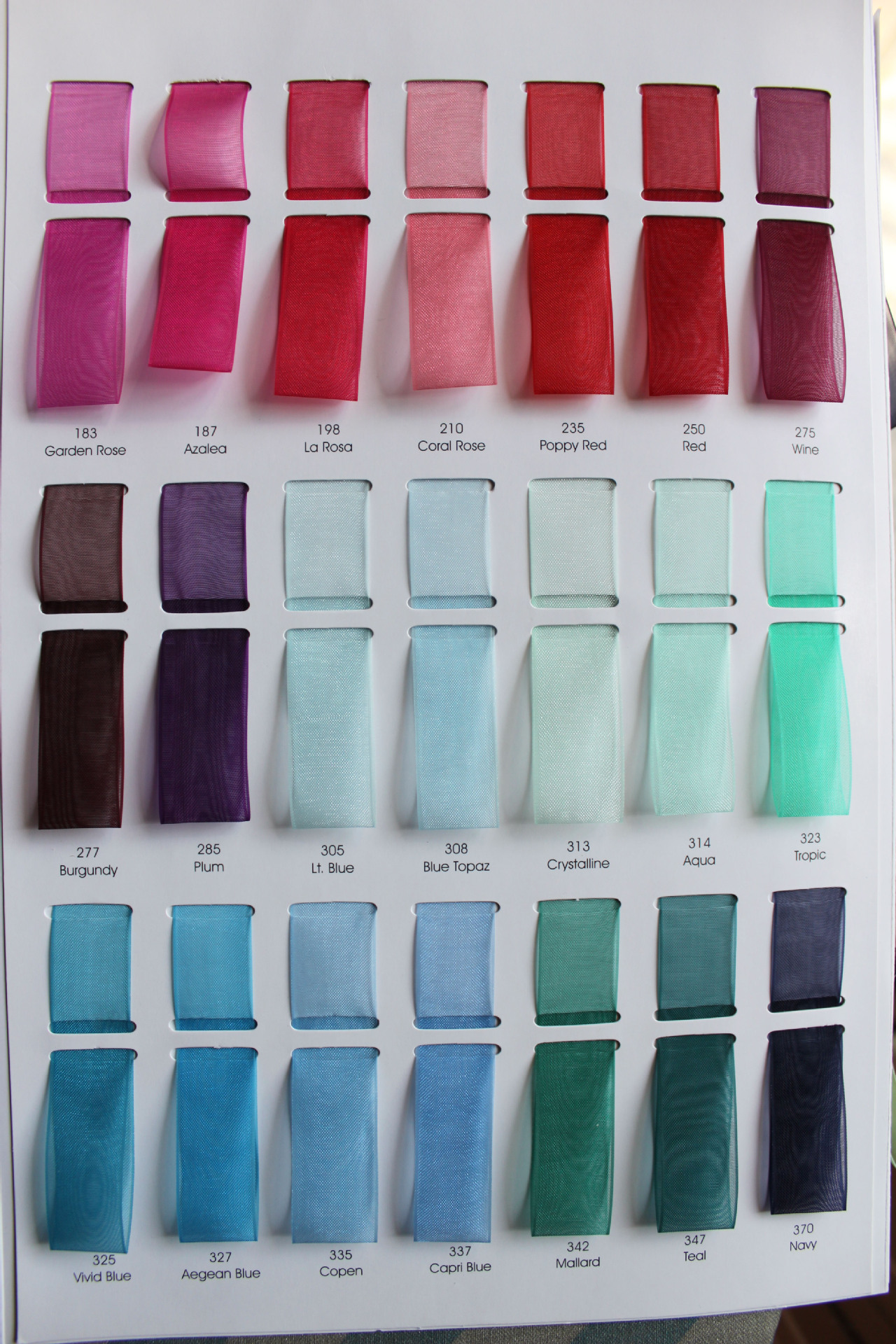 涤纶雪纱色卡4-2-1