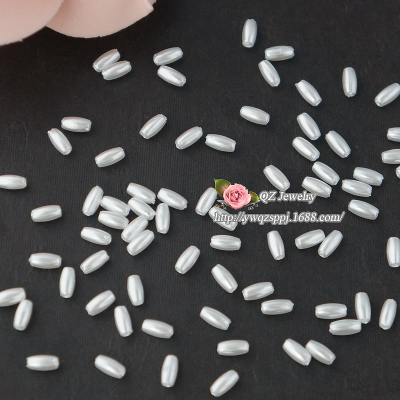 3X6mmABS米粒仿珍珠 蛋形仿珍珠 珠光色珍珠 新娘婚纱头饰小米珠详情图4