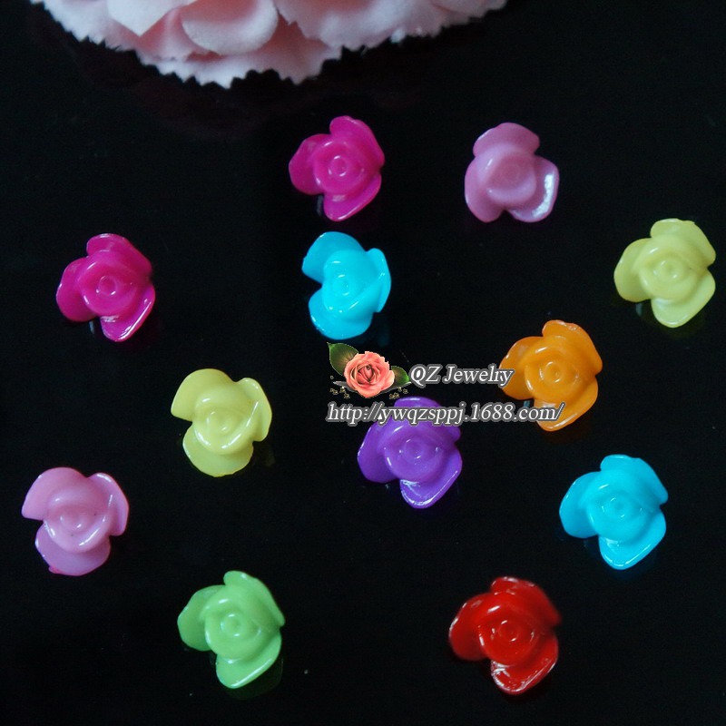 DIY children's jewelry accessories for acrylic mixed-color broad bean flower and colorful little bean sprout button decoration beads detail image 7