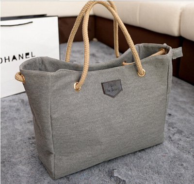 Bolsa de compras de lona grande, estilo coreano 2018, minimalista – Mayorista de Yiwu