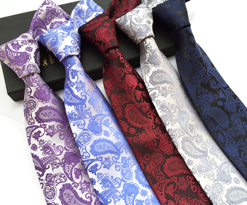 Wedding business stage perfromance dress suit blazer neck tie for mencashew flower paisley pattern and color man tie