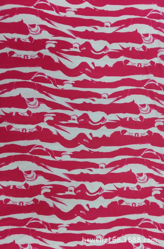 转移印花厂F8535 供应花型加工印花可印雪纺 涤棉 针织等服装面料