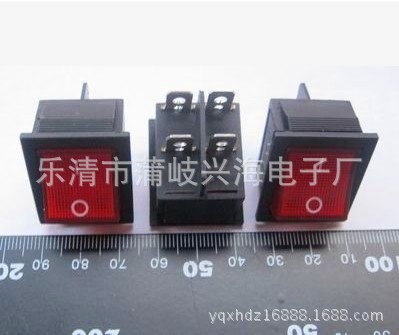 供应KCD4-201系列三档六脚带灯带防水套船型开关