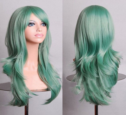 cos long roll anime cosplay color European and American wig foreign trade golden factory direct sale 70cm