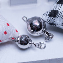 穿珍珠項鏈扣子鏈接手鏈扣連接扣插桿扣頭和的線DIY配件純銀圓扣