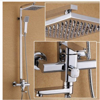 新款高档花洒全套配置增压淋浴升降花洒三档全铜龙头酒店花洒套装|ru