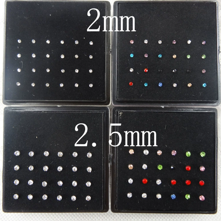 Shiny nose piercing stainless steel, 2mm, 2.5mm