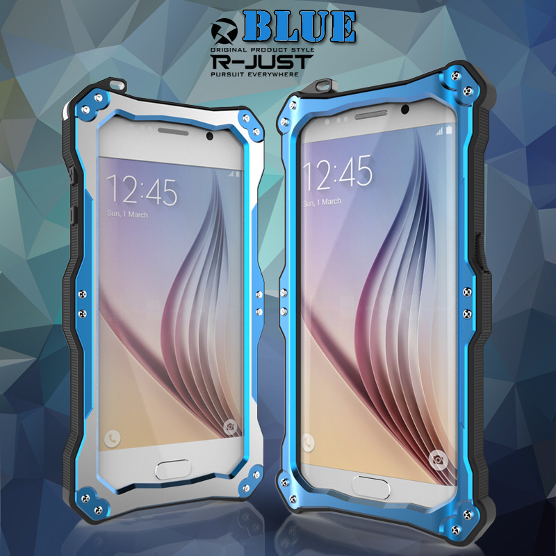 R-Just Gundam Water-resistant Shockproof Dirt-proof Snow-proof Premium Armor Heavy Duty Metal Protective Case Cover for Samsung Galaxy S6 Edge G9250 & S6 G9200