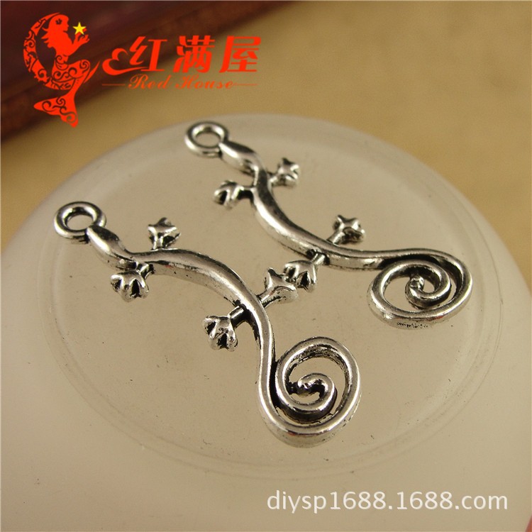 A3957 1.1克 饰品配件DIY材料  复古壁虎挂件 动物 100/包