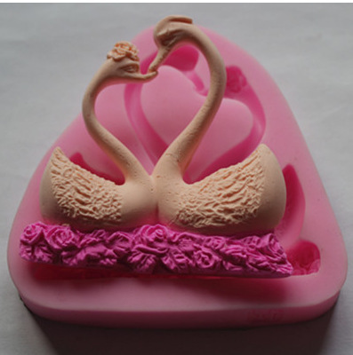 Silicone cake fondant mold silicone 3D mold lace mold cute intimate goose couple PA017