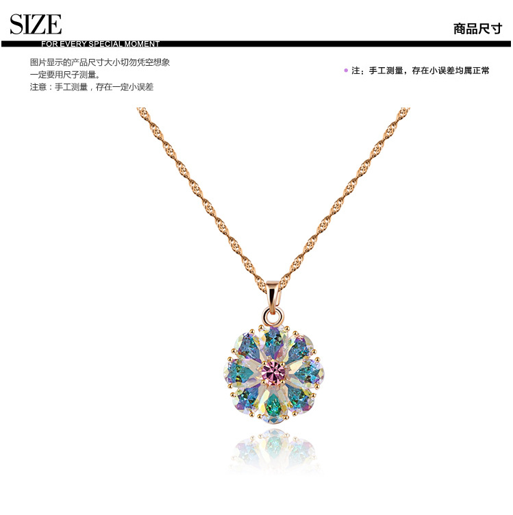 Simple Zircon Color Flower Necklace display picture 2