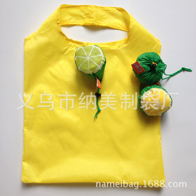 可折叠橘子环保购物袋 柠檬片购物手提袋 各种造型布袋定做加工