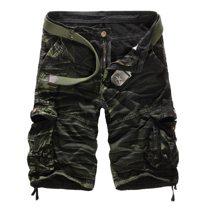 Sumitong new men's camouflage overalls large Multi Pocket Capris outdoor loose military pants K19