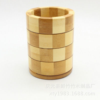 阿里山筷子圆筷筒 厂家直销 双排竹筷子筒 带勺扁筷笼批发