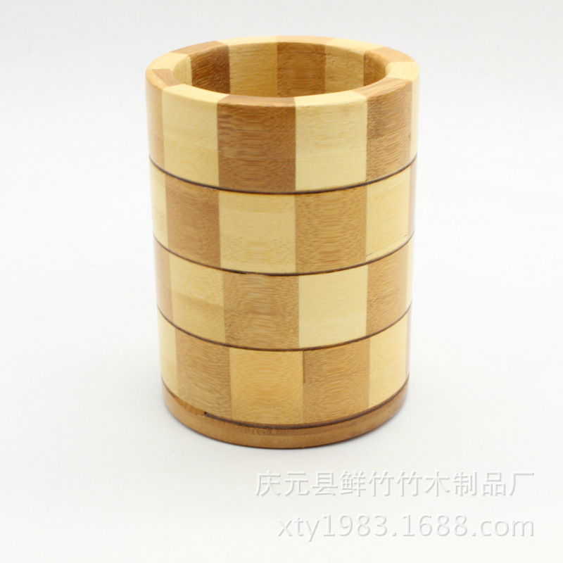 阿里山筷子圆筷筒 厂家直销 双排竹筷子筒 带勺扁筷笼批发