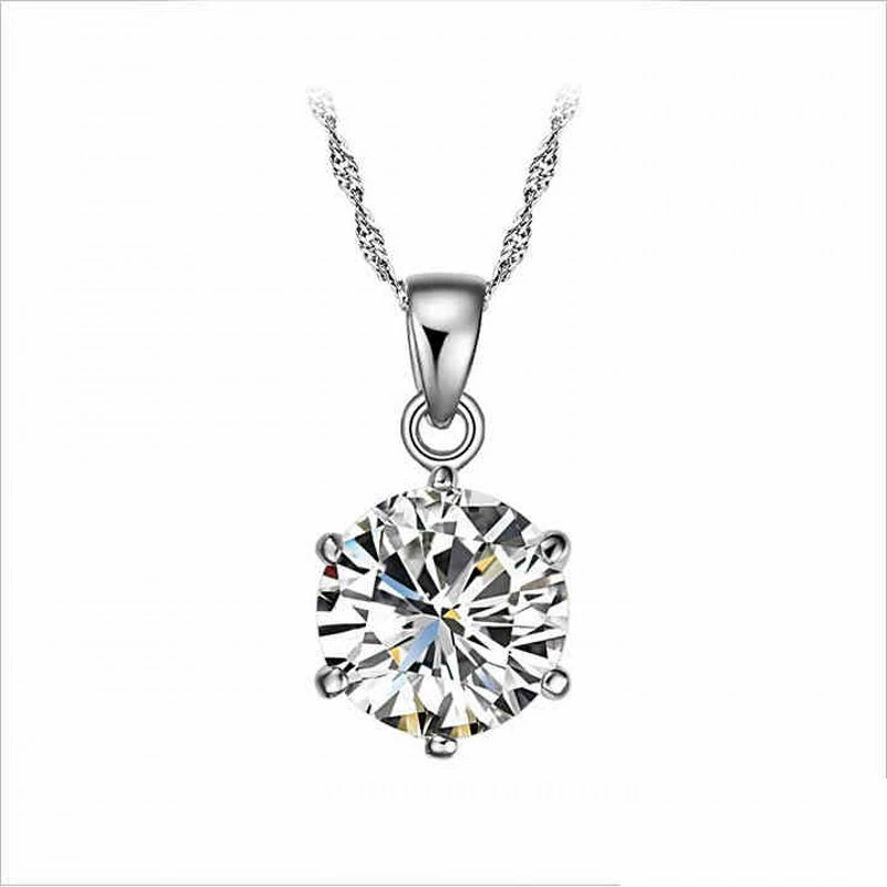 Оптовая продажа большой бриллиантовый подвеска с шестью когтями один бриллиант подвеска короткая ключица ожерелье корейская мода