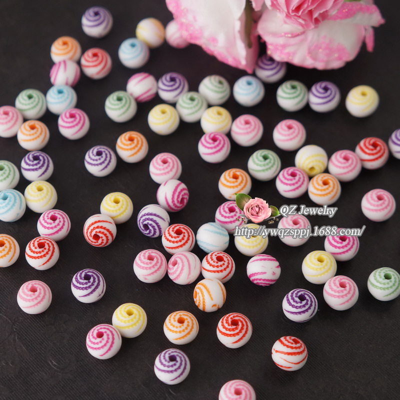 儿童饰品手链串珠 多彩珠饰超级搭配 彩色螺旋珠 女童DIY材料包详情图3