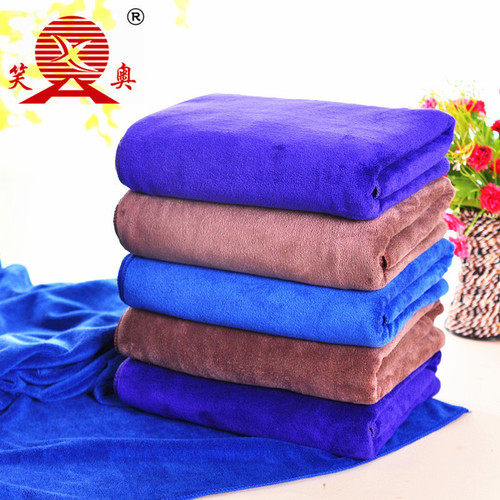 Factory direct sales car wipes thickened brushed soft polyester nylon microfiber 80*180 bath towel absorbent car wash towel