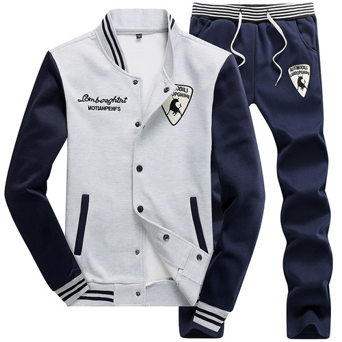 Autumn/Winter Men's Sporty Casual Set, Open-knitted Long Sleeve Casual Sportswear, Fashionable Slim Fit Breathable Men's Clothing Wholesale